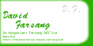 david farsang business card